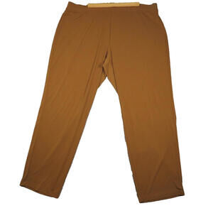 Susan Graver Essentials Womens Liquid Knit Straight Leg Pants Toffee Size 2X